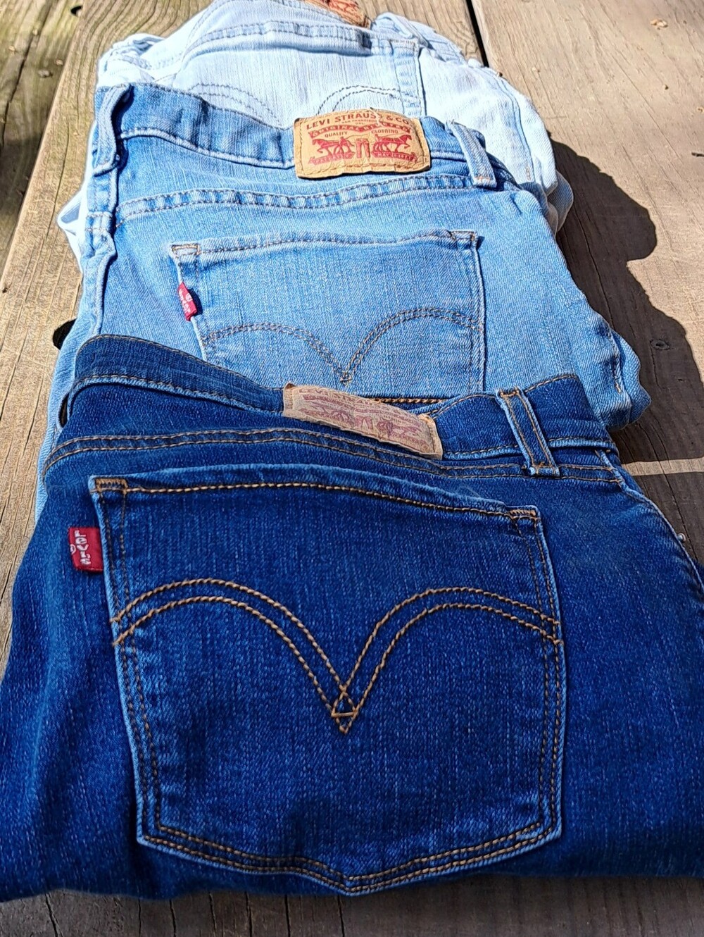 Levi's Women's Jeans Trio in Light Blue, Medium Blue, Dark Blue